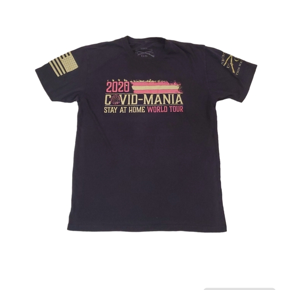 Grunt Style Men's Black 2020 Covid Mania Pandemic Tour T-Shirt‎ Size - Picture 1 of 5